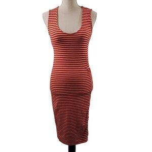 BB Dakota What’s The Ruche Striped Tank Midi Dress - XS